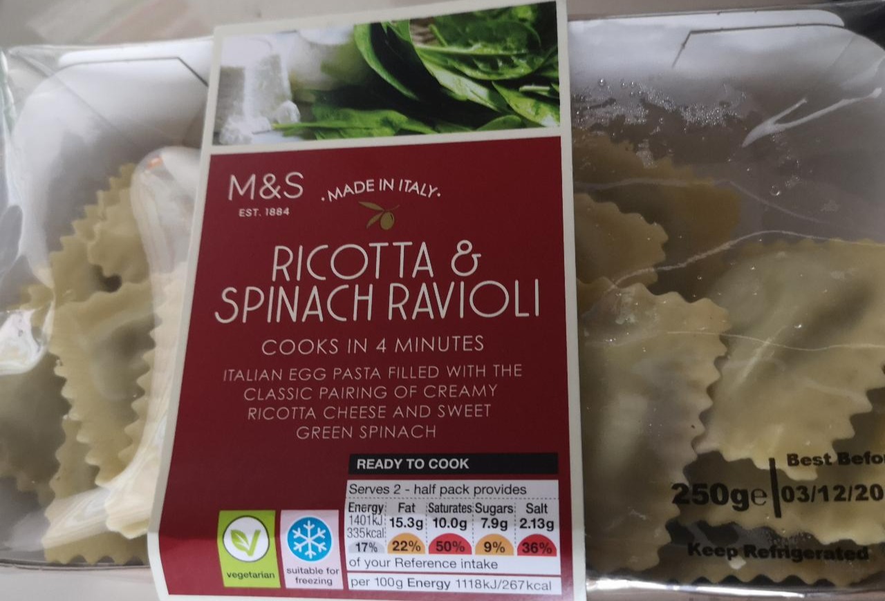 Fotografie - Ricotta & Spinach Ravioli M&S