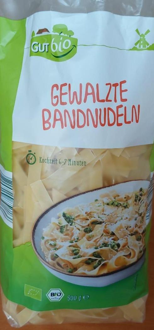 Fotografie - gewalzte bandnudeln nudle GutBio