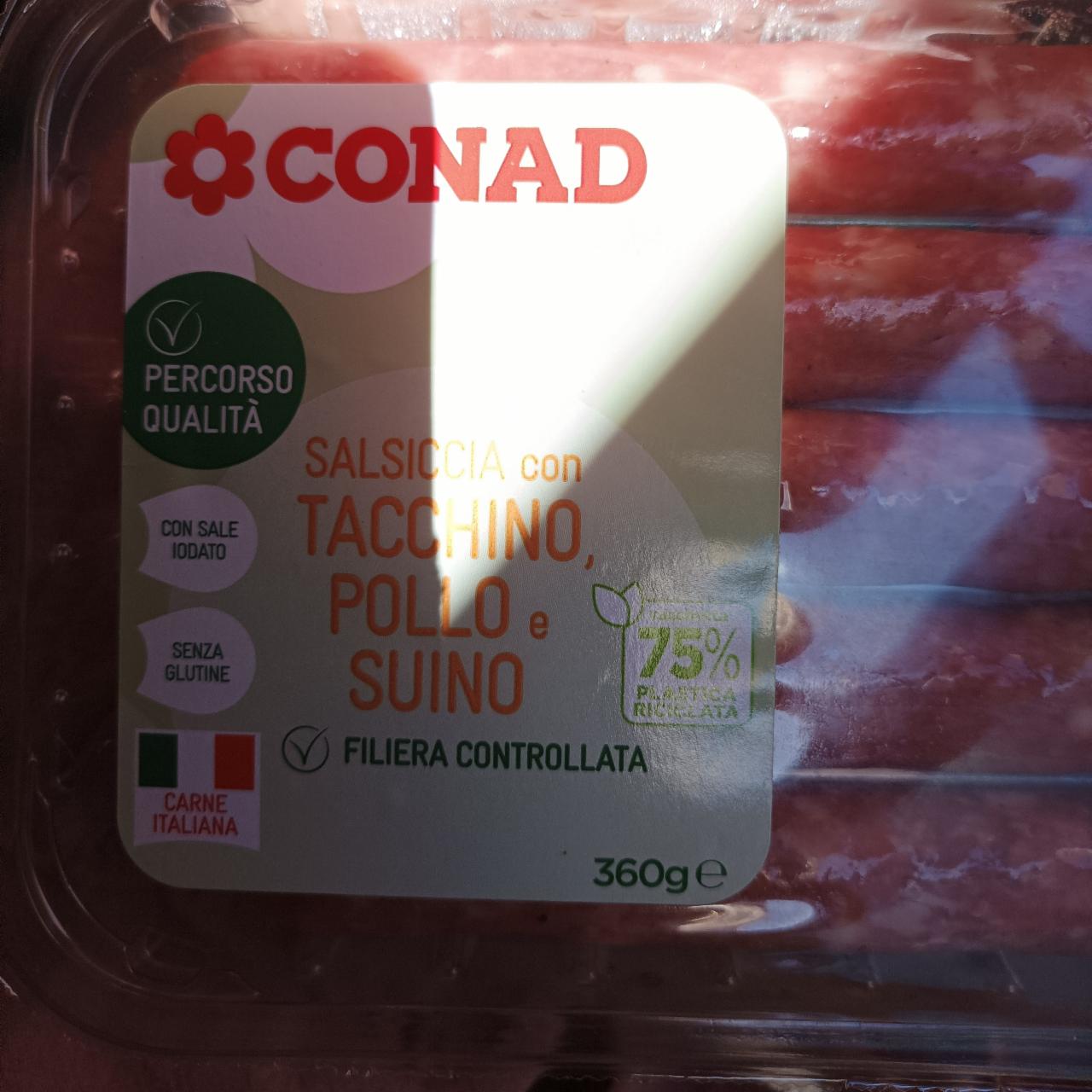 Fotografie - Salsiccia con tacchino, pollo e suino Conad