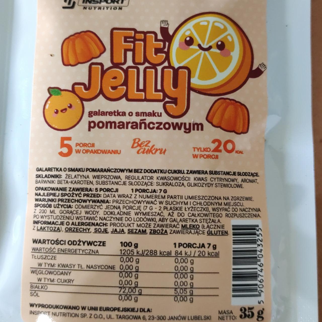 Fotografie - Fit jelly galaretka o smaku pomarańczowym Insport Nutrition