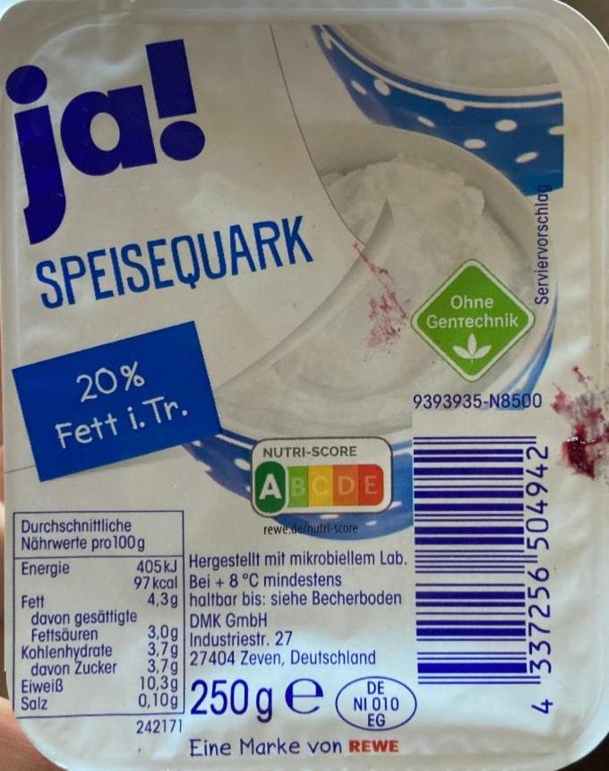 Fotografie - Speisequark 20% Fett Ja!