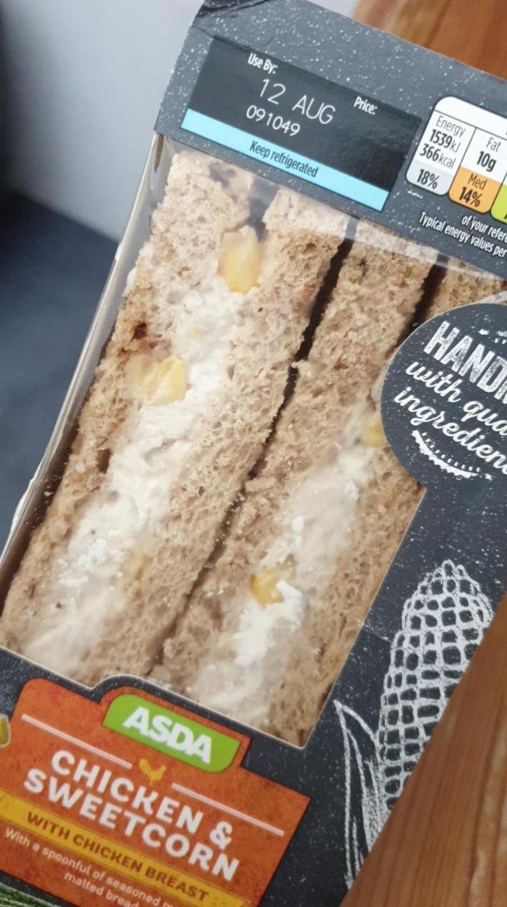 Fotografie - Chicken & Sweetcorn sandwich Asda