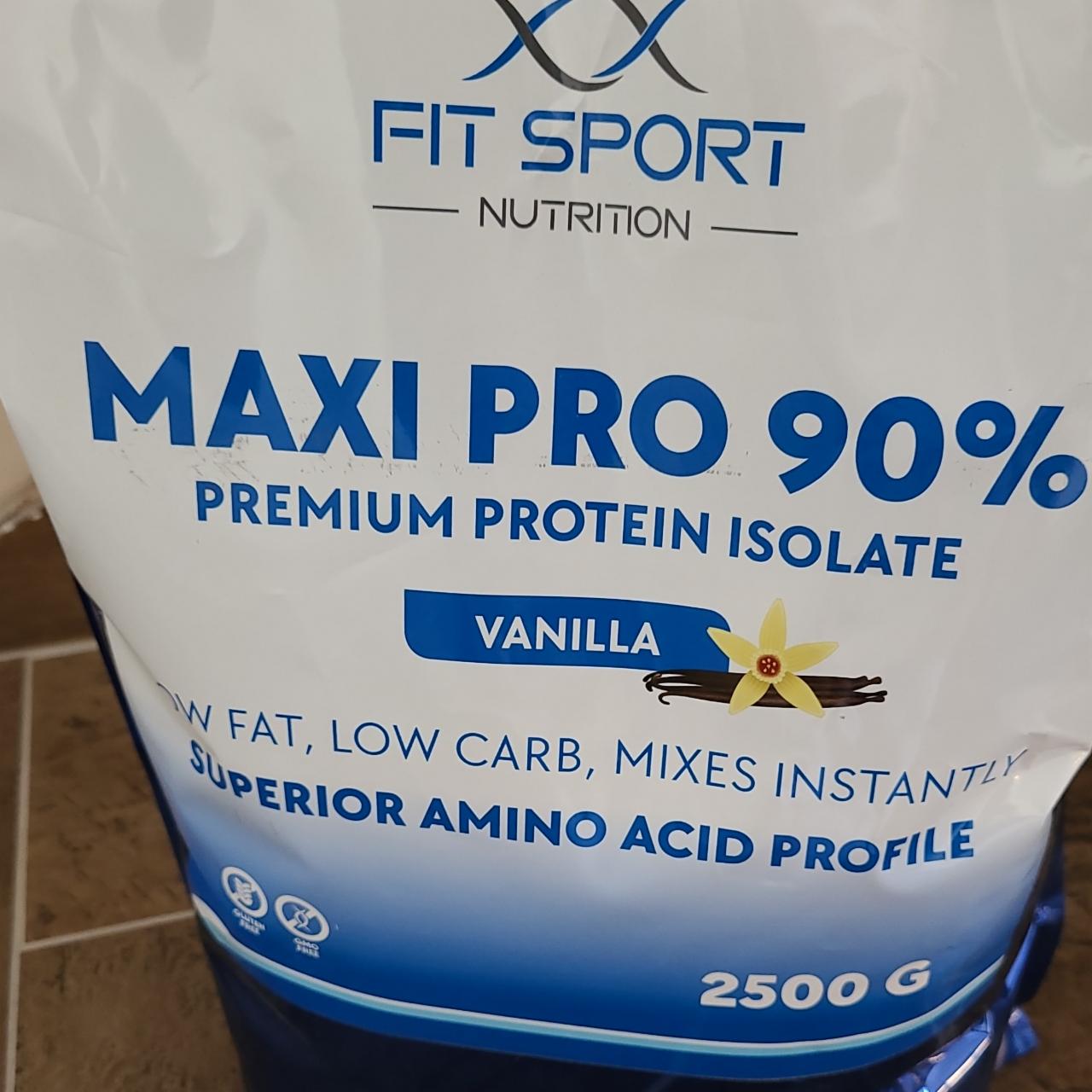 Fotografie - Maxi pro 90% premium protein isolate vanilla Fit sport nutrition