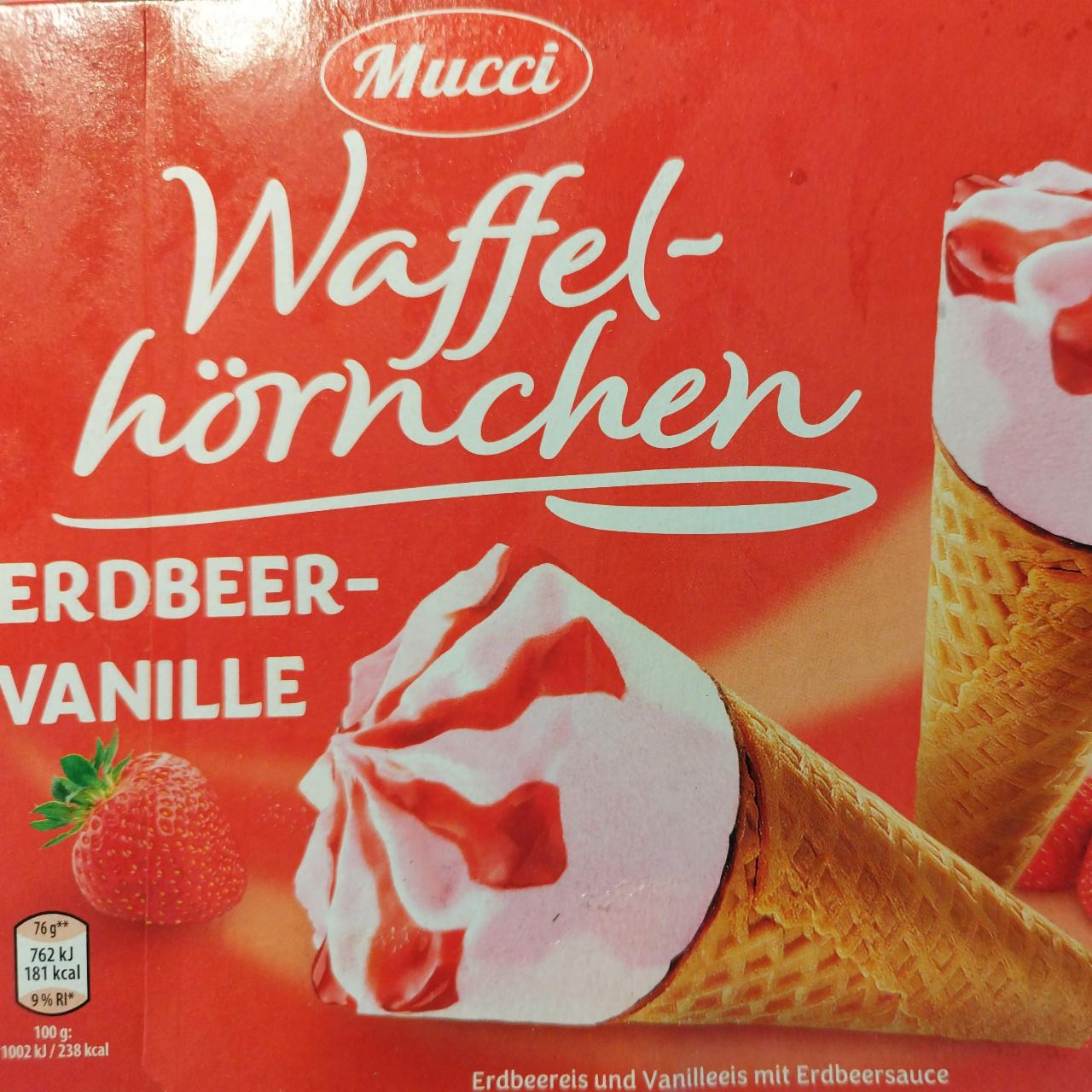 Fotografie - Waffelhörnchen erdbeer-vanille Mucci