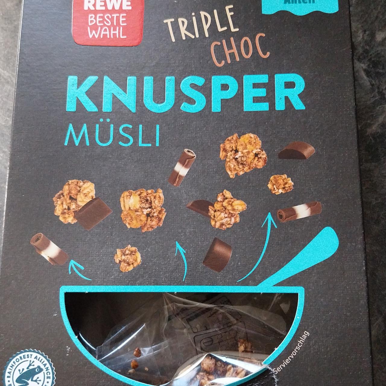 Fotografie - Knusper mûsli triple choc Rewe beste wahl