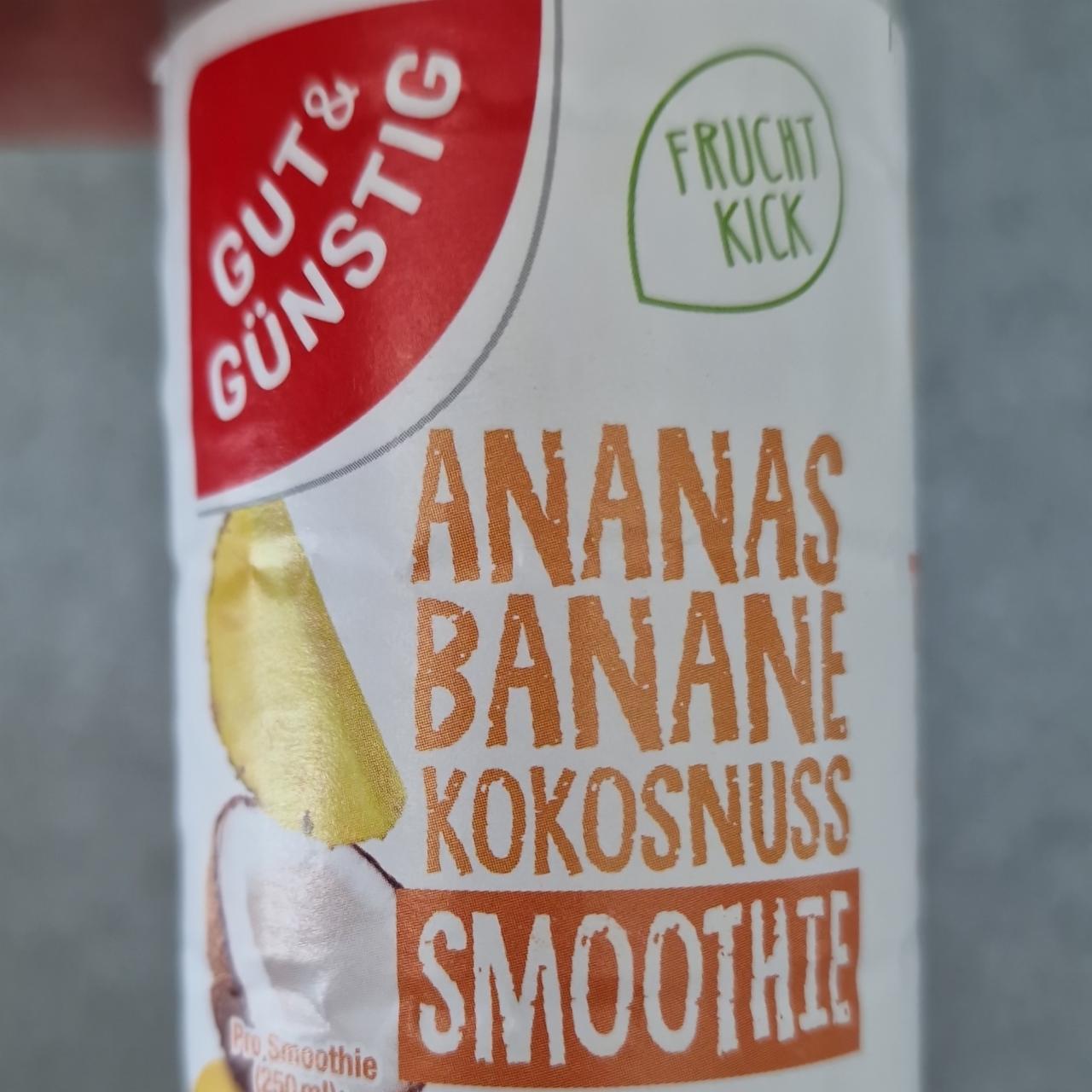 Fotografie - Ananas Banane Kokosnuss Smoothie Gut & Günstig