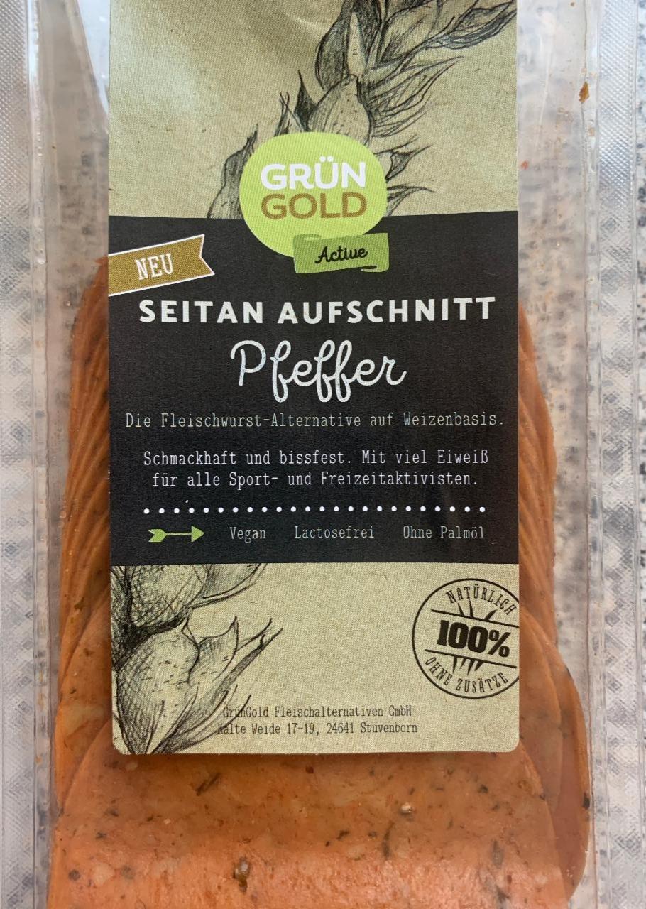 Fotografie - Seitan Aufschnitt Pfeffer GrünGold