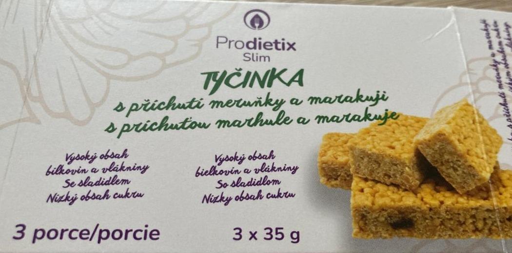 Fotografie - Tyčinka s příchutí meruňky a marakuji Prodietix Slim