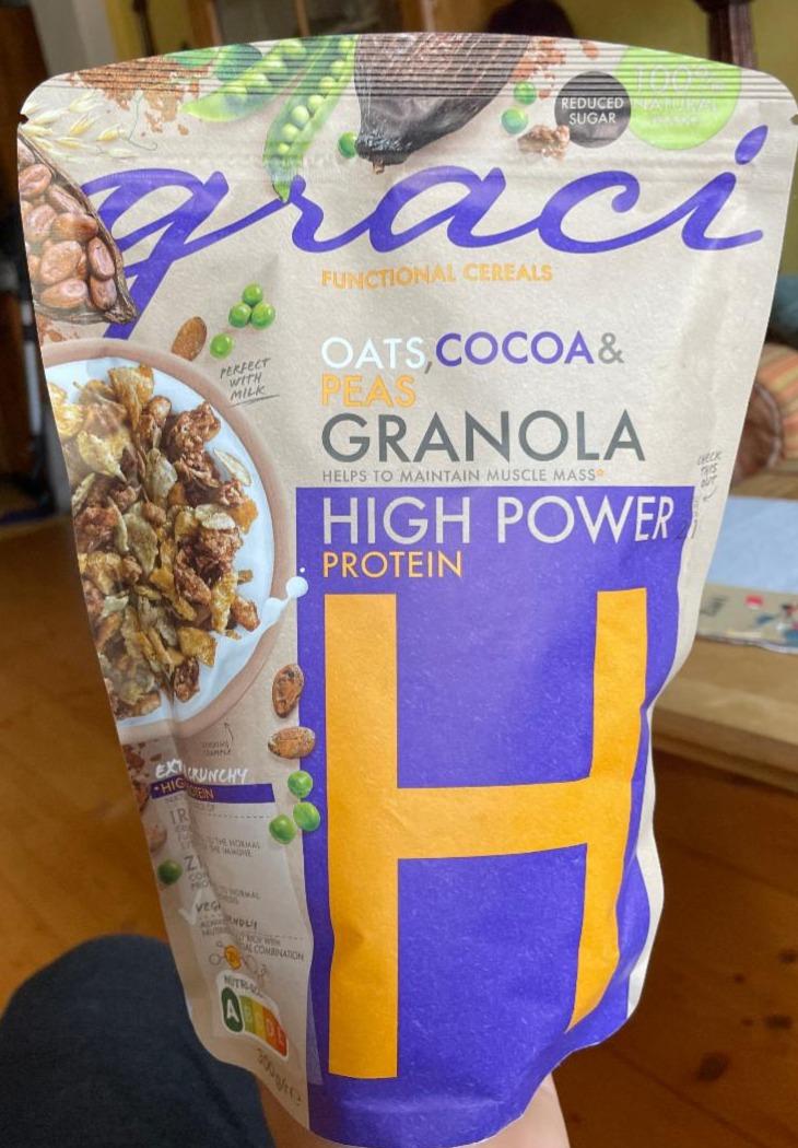 Fotografie - Functional cereals oats, cocoa&peas granola high power protein Graci