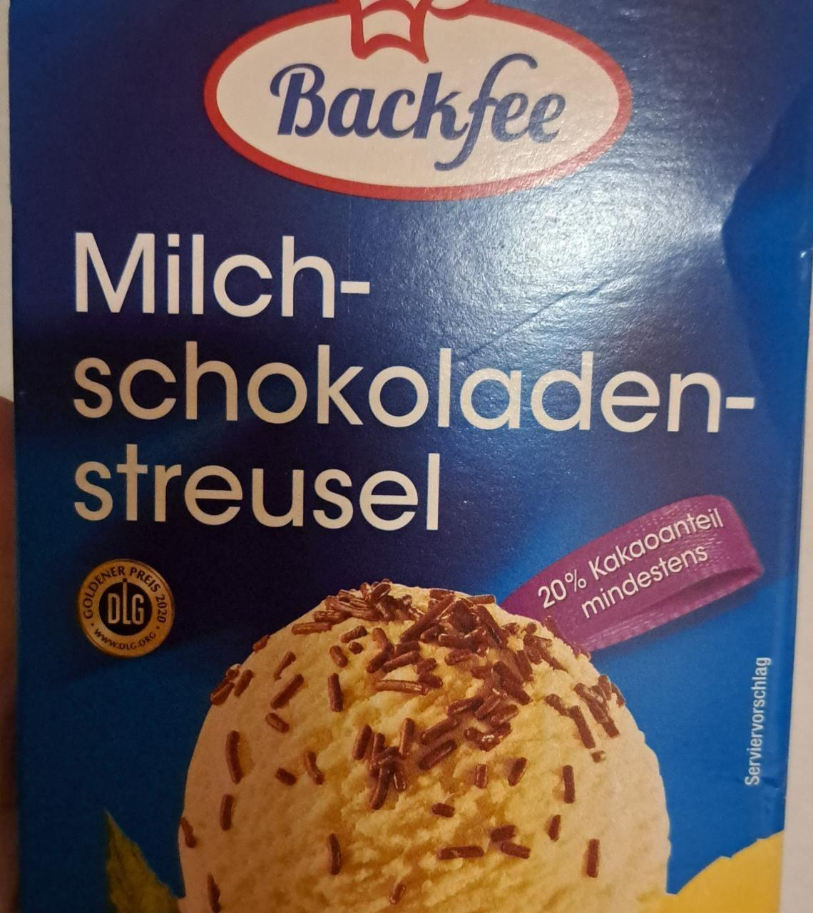 Fotografie - Milchschokoladenstreusel Backfee