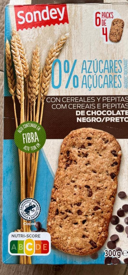 Fotografie - Con cereales y pepitas de chocolate negro 0% Sondey