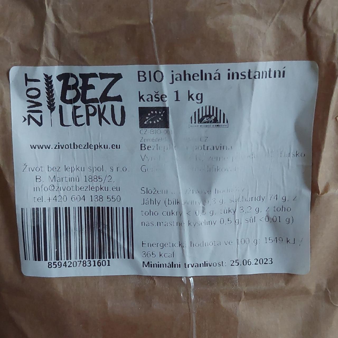 Fotografie - BIO jahelná instantní kaše život bez lepku