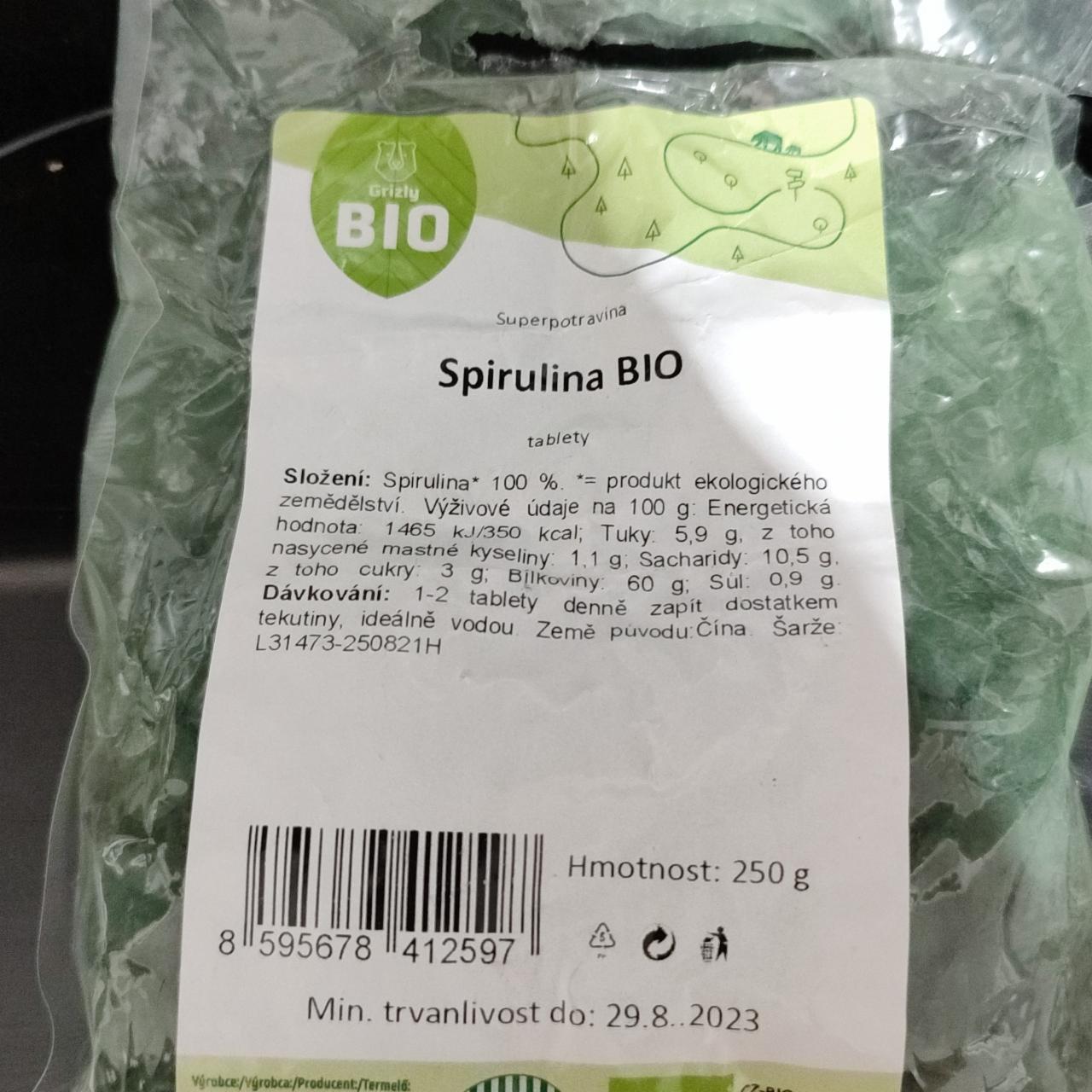 Fotografie - Spirulina Bio tablety Grizly Bio