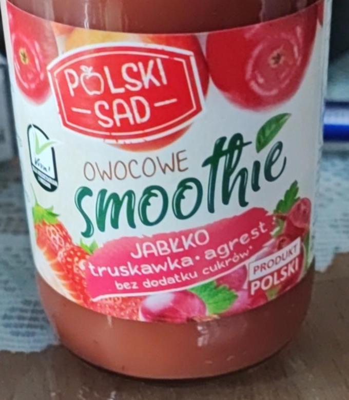 Fotografie - Owocowe Smoothie Jabłko Truskawka Agrest Polski Sad