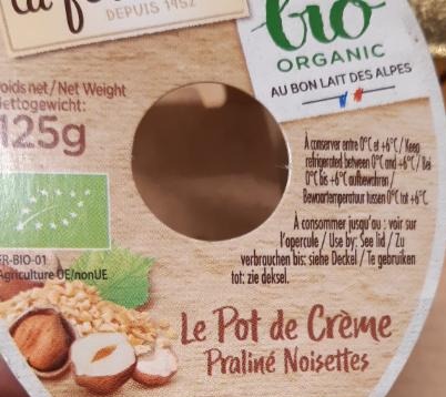 Fotografie - le pot de créme praline noisettes la fermiére