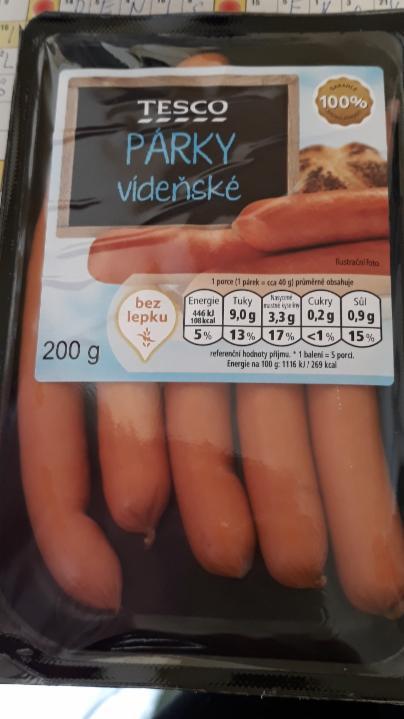 Fotografie - vídeňské párky bez lepku Tesco