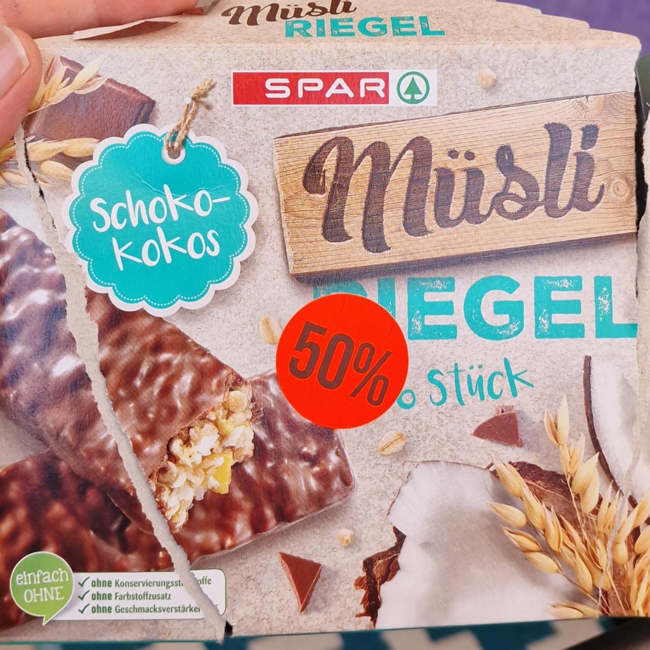 Fotografie - Müsli Riegel Schoko-Kokos Spar