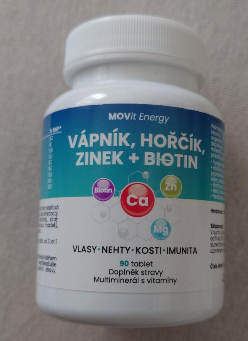 Fotografie - Vápník, hořčík, zinek + biotin MOVit energy