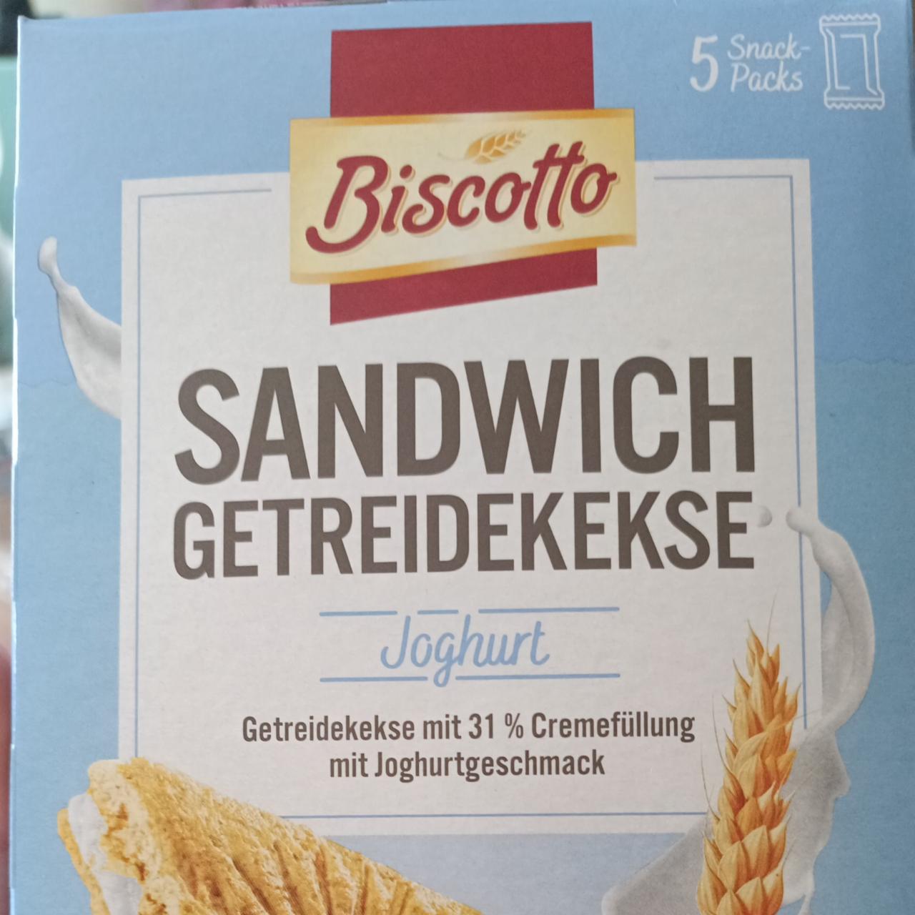 Fotografie - Sandwich getreidekekse Joghurt Biscotto