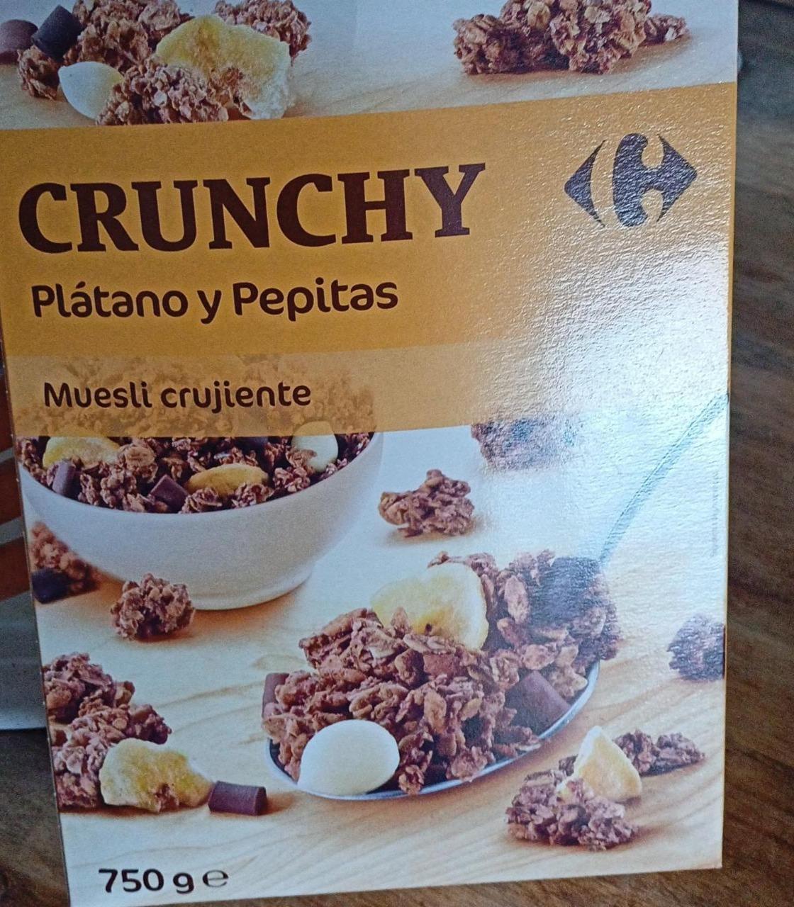 Fotografie - crunchy platano y pepitas muesli Carrefour