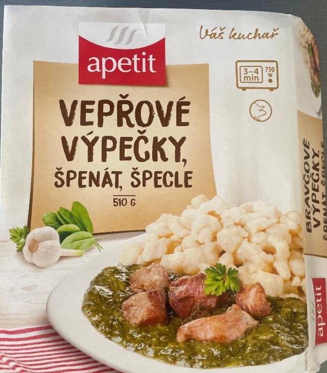 Fotografie - Vepřové výpečky, špenát, špecle Apetit