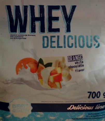 Fotografie - Whey delicious Orange white chocolate flavor