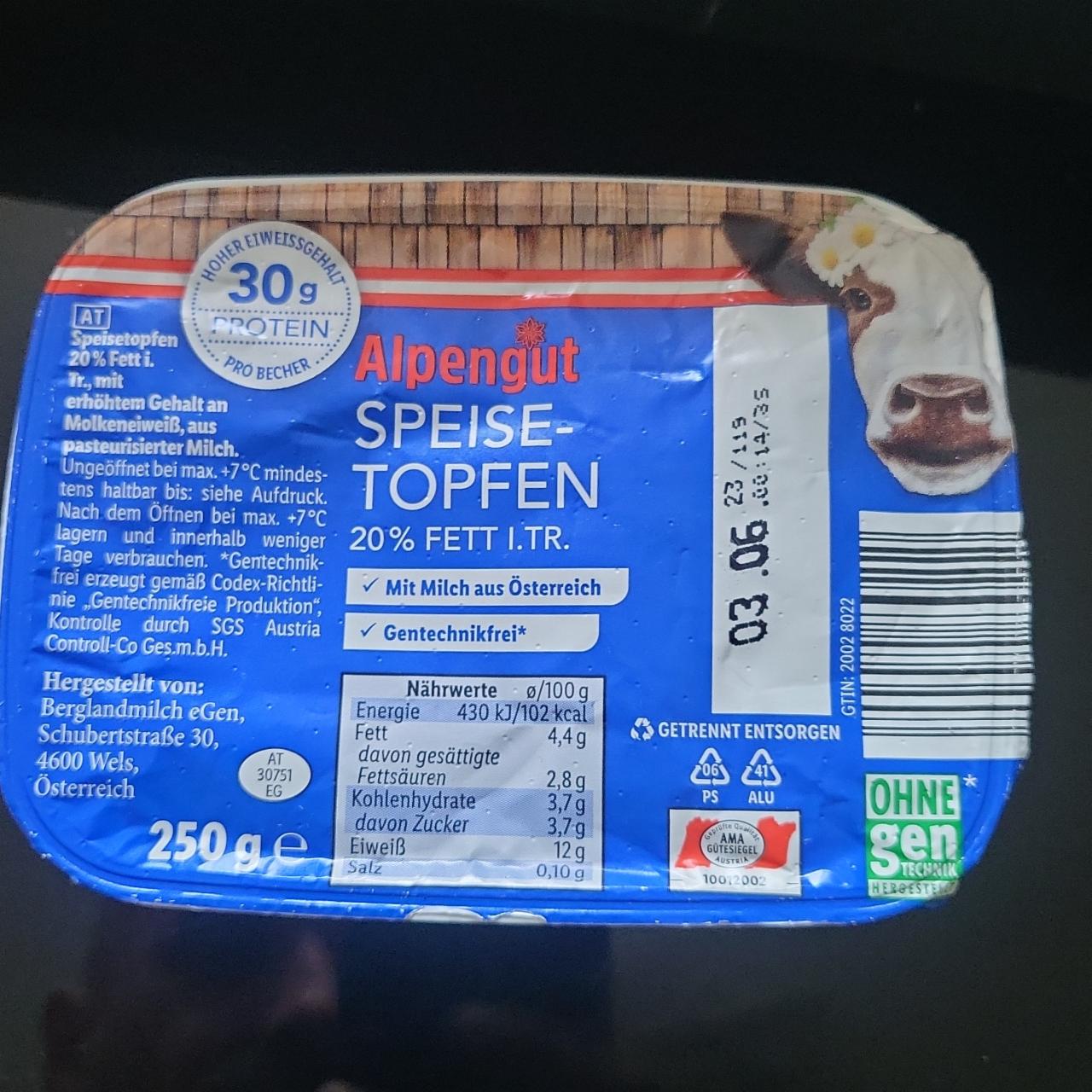 Fotografie - tvaroh Speisetopfen 20%