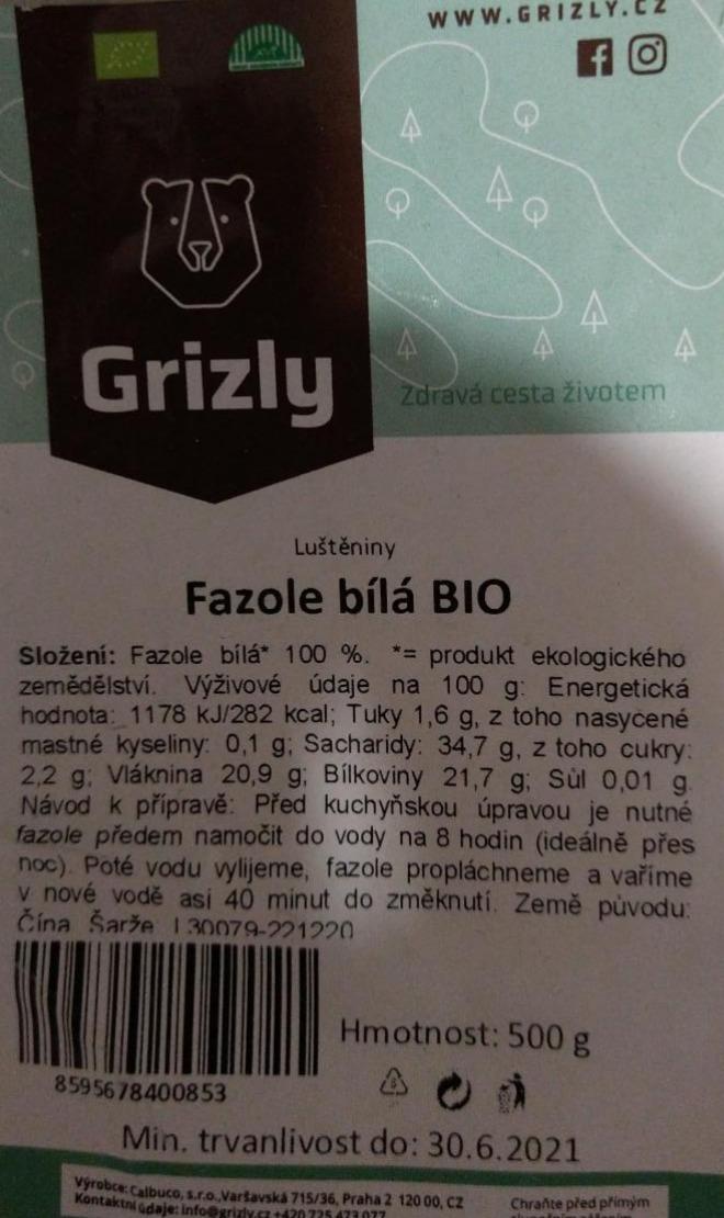 Fotografie - Fazole bílá BIO Grizly