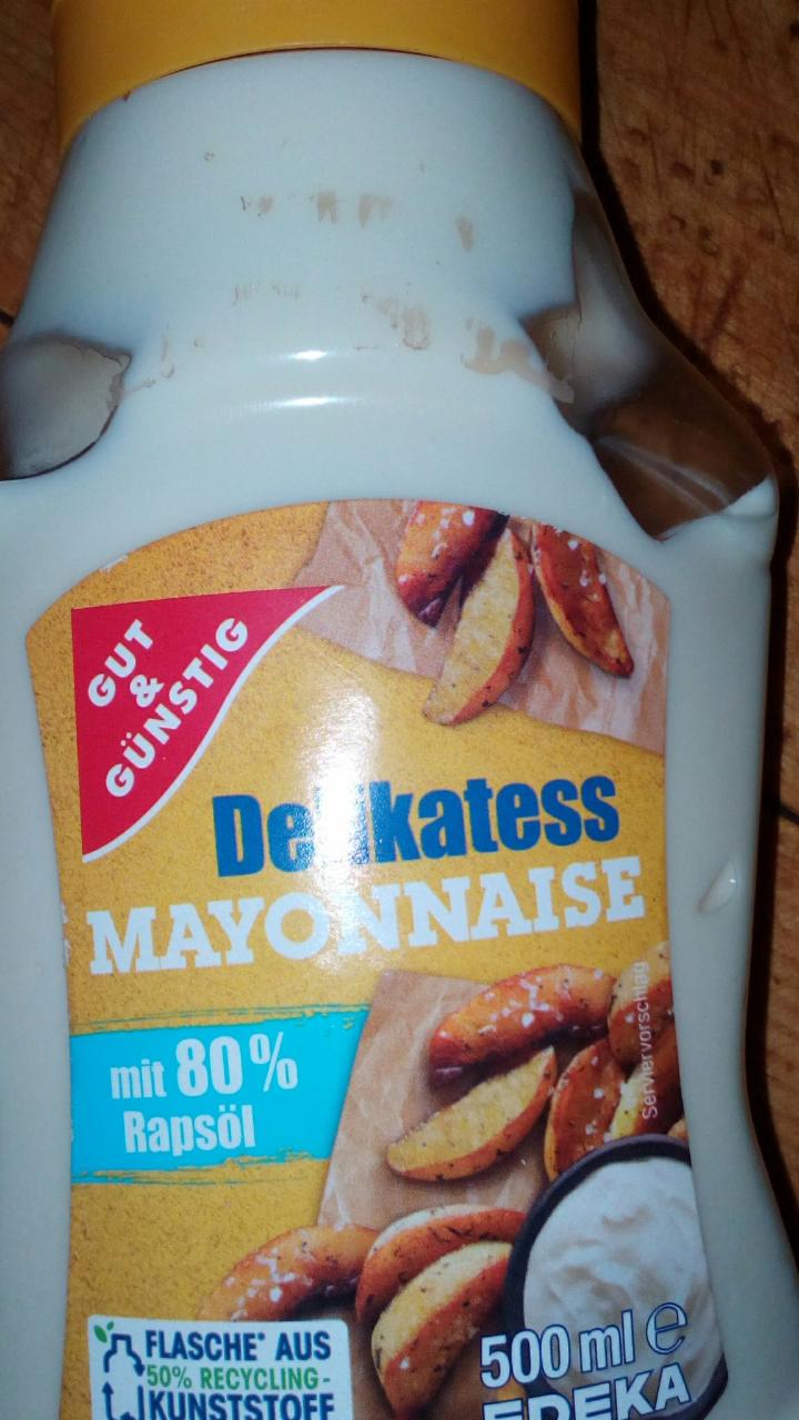 Fotografie - Delikatess Mayonnaise mit 80% rapsöl Gut & Günstig