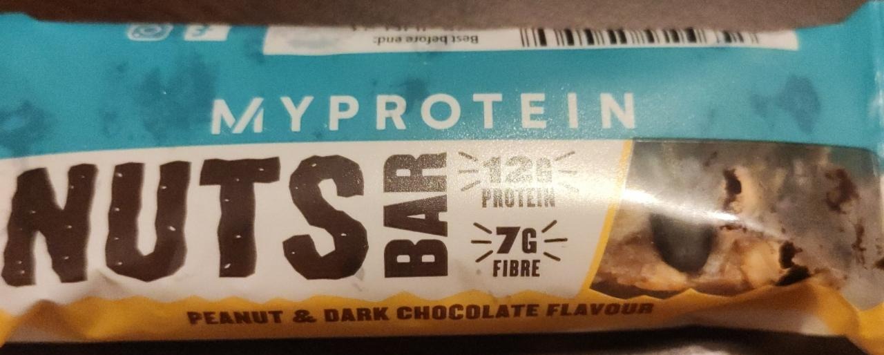 Fotografie - Nuts Bar Peanut & Dark Chocolate flavour Myprotein