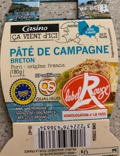 Fotografie - Pâté de Campagne Breton Casino