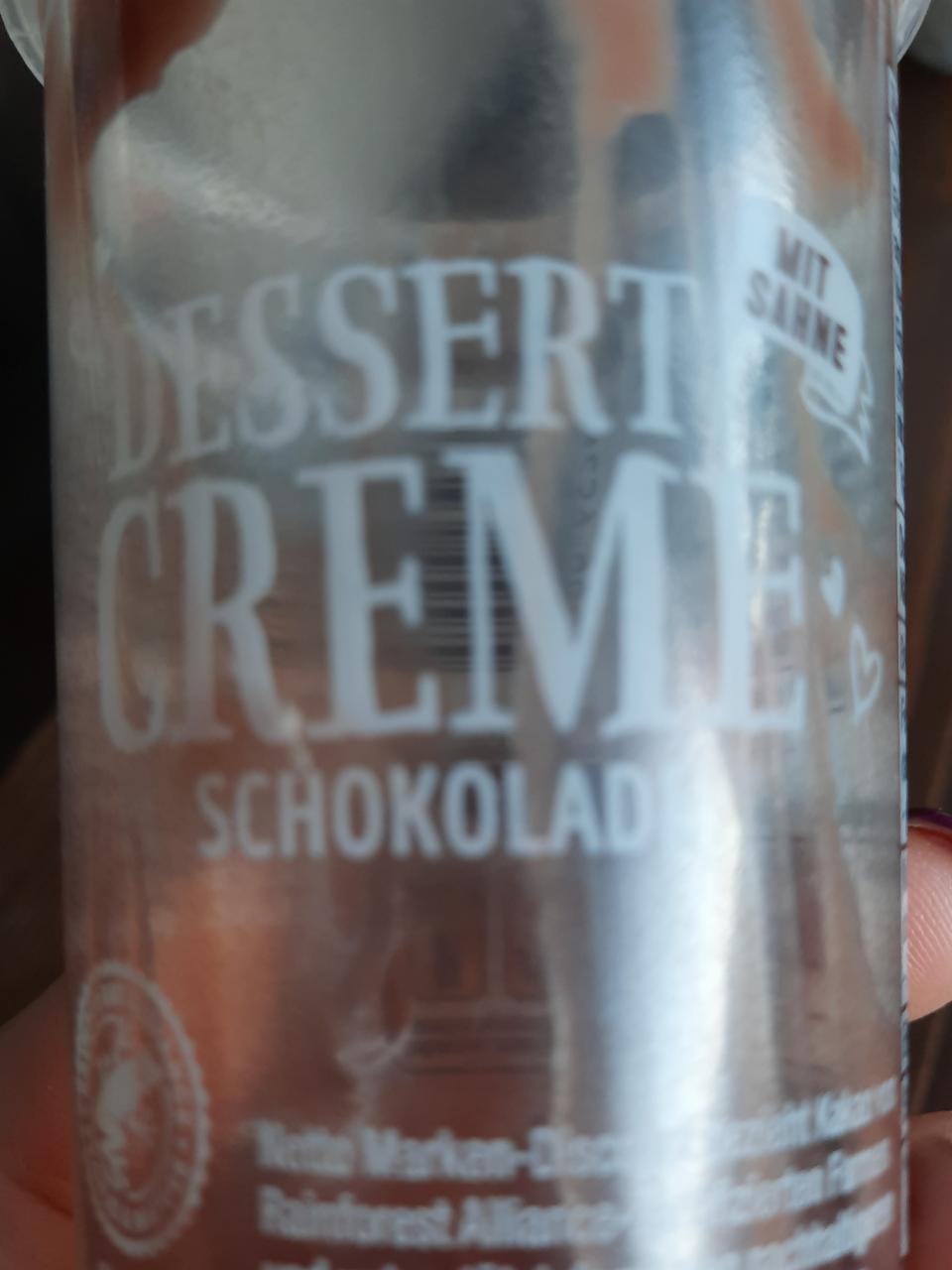 Fotografie - Dessert Creme Schokolade mit Sahne