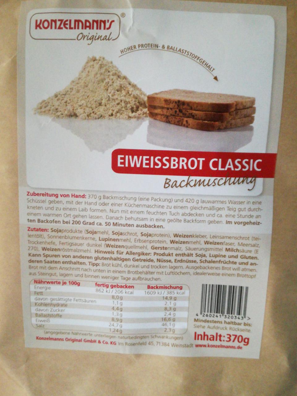 Fotografie - EiweissBrot Classic Backmischung Konzelmann's Original