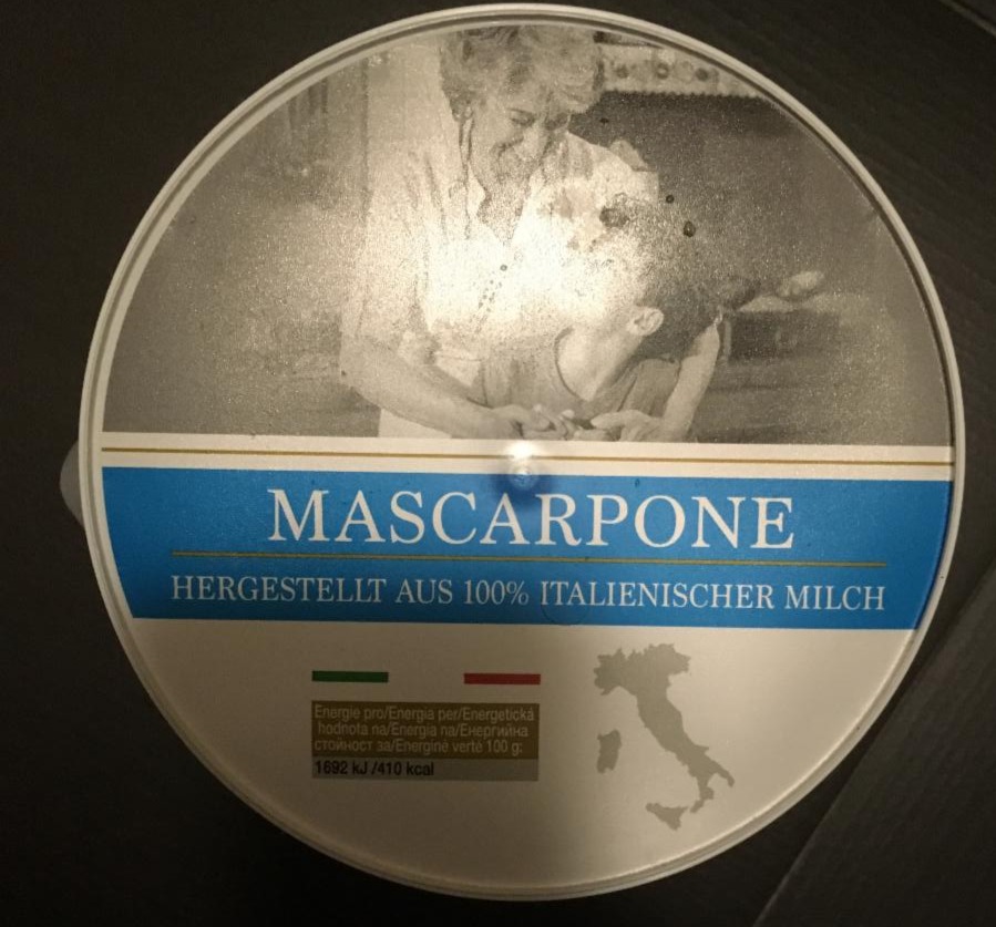 Fotografie - Mascarpone hergestellt aus 100% italienischer milch Rewe