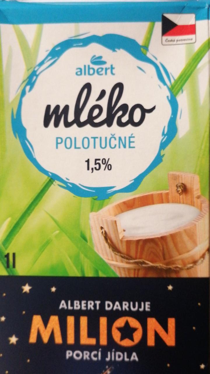 Fotografie - Mléko polotučné 1,5% Albert