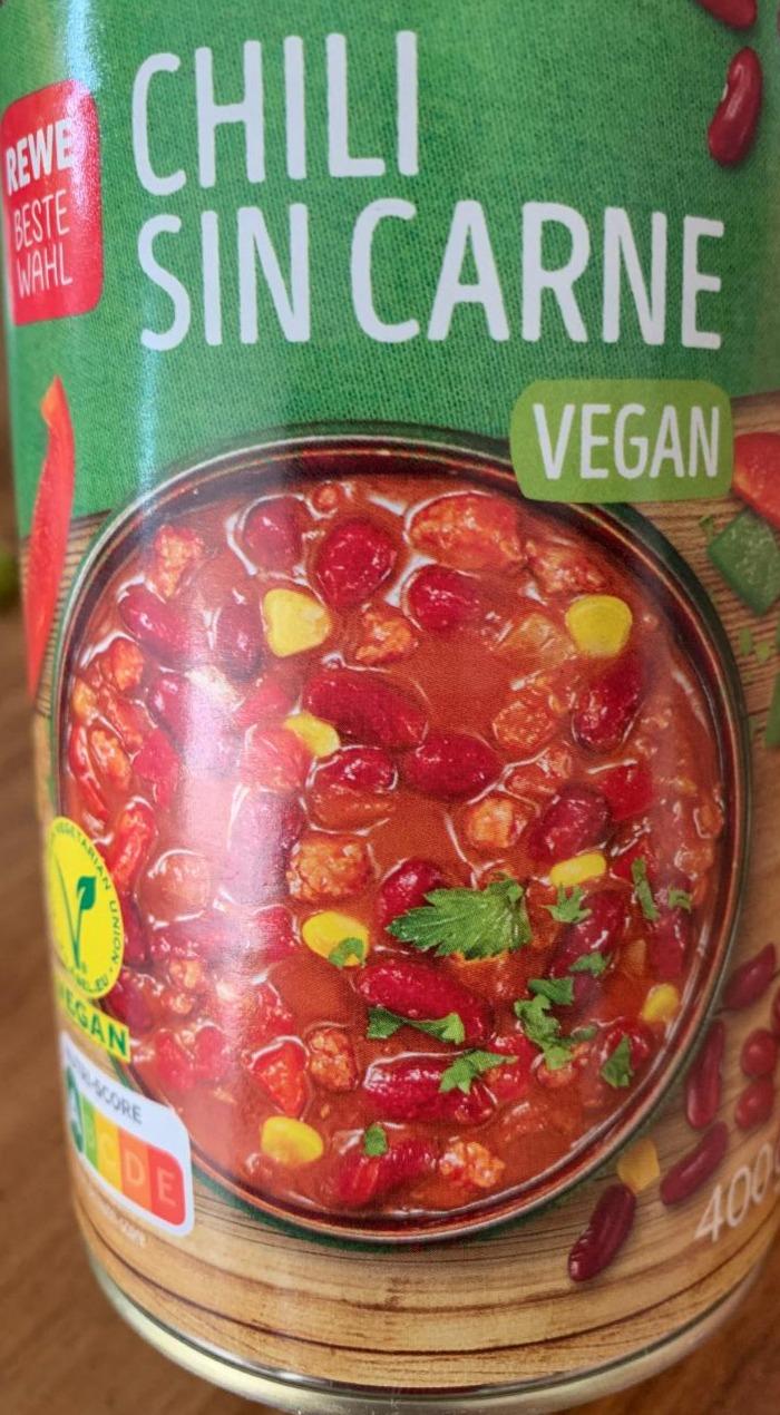 Fotografie - Chili Sin Carne Vegan Rewe beste wahl