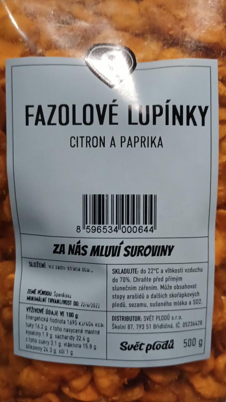 Fotografie - Fazolové lupínky citron a paprika Svět plodů