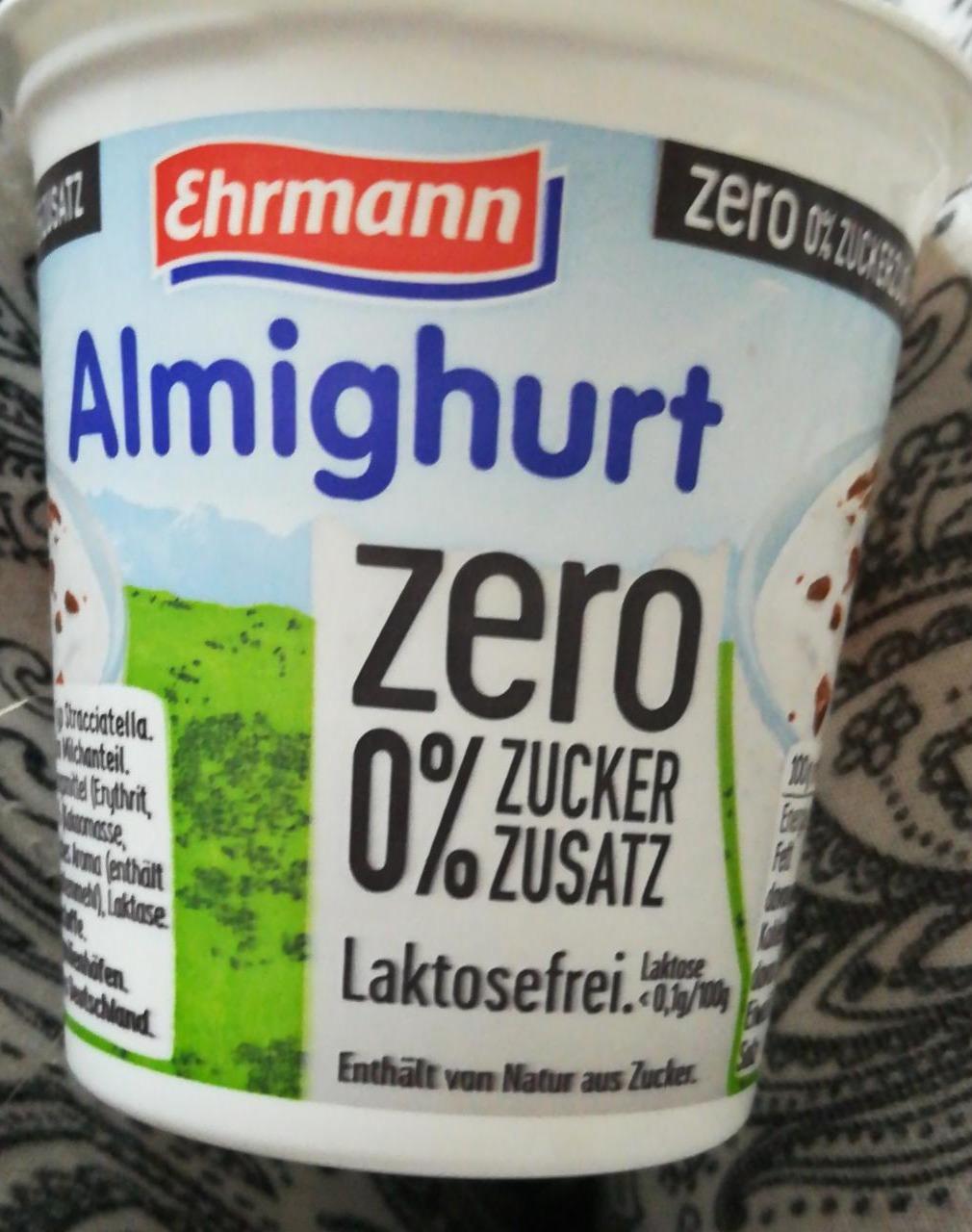 Fotografie - Almighurt Stracciatella zero 0% zucker zusatz Ehrmann