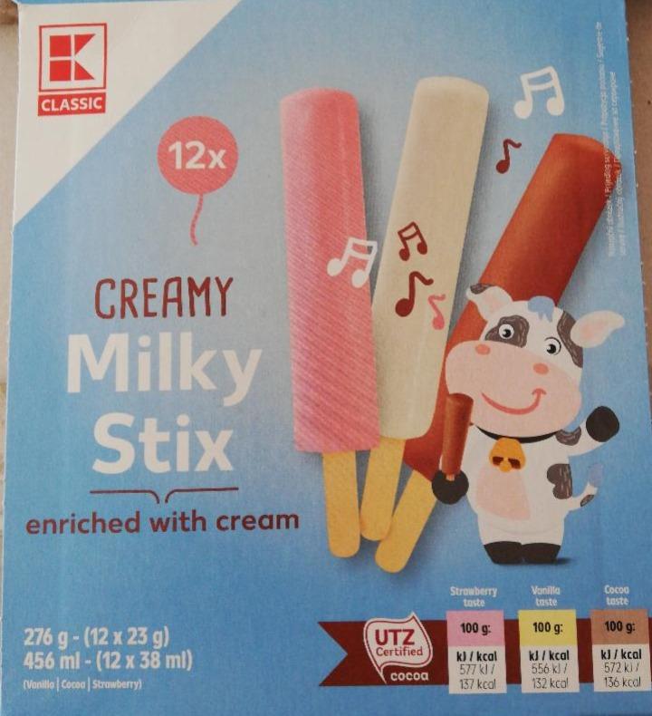 Fotografie - Cremige milky sticks erdbeer K-Classic