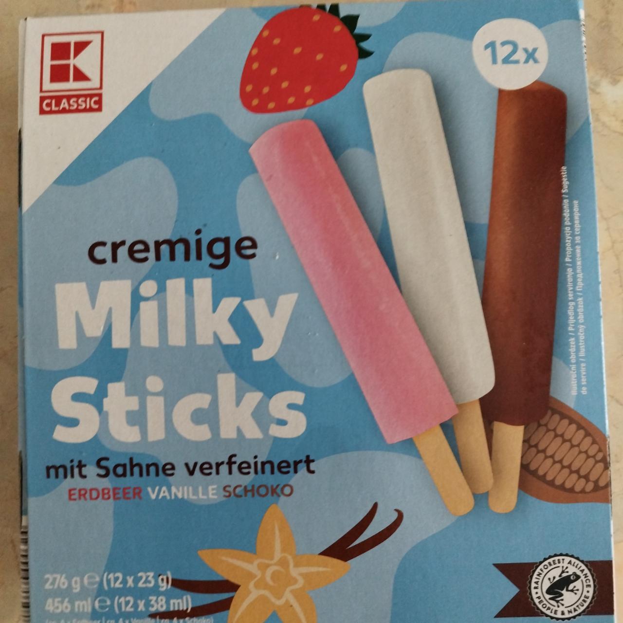 Fotografie - Cremige milky sticks erdbeer K-Classic