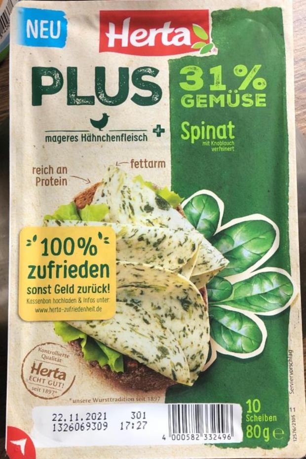 Fotografie - Hähnchenfleisch Plus Spinat Herta