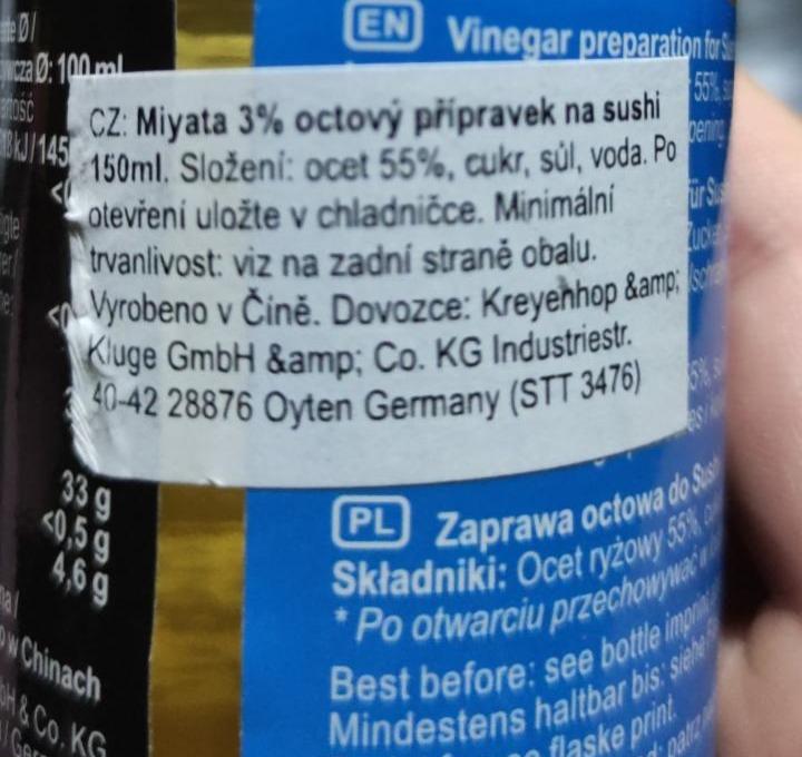 Fotografie - miyata sushi vinegar octový přípravek