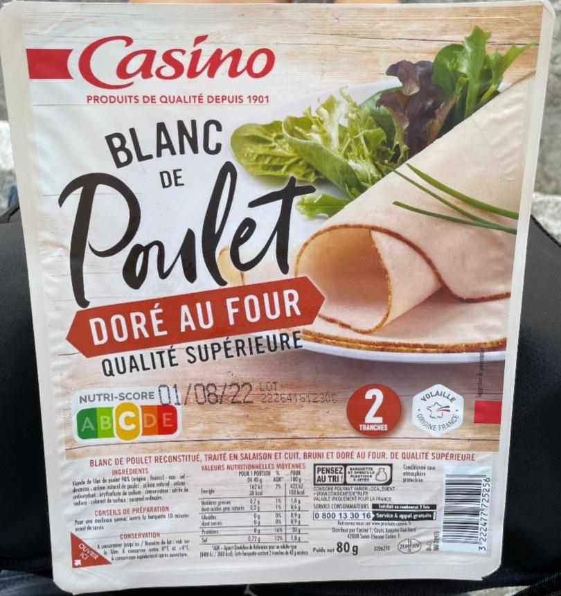 Fotografie - Blanc de Poulet doré au four Casino