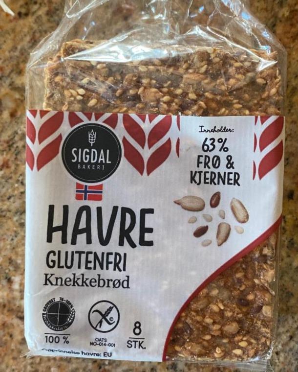 Fotografie - Havre Glutenfri Knekkebrød Sigdal Bakeri