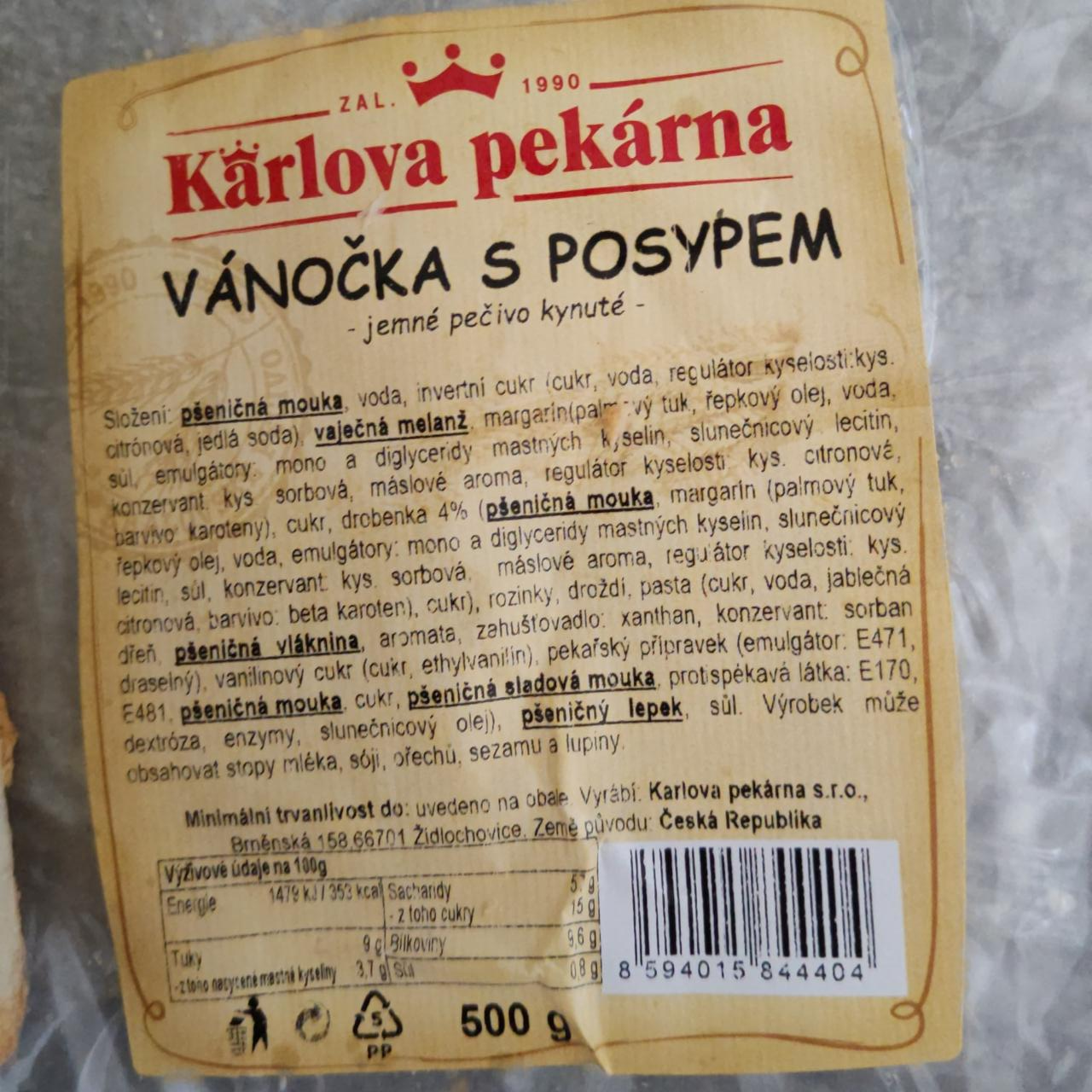 Fotografie - Vánočka s posypem Karlova pekárna