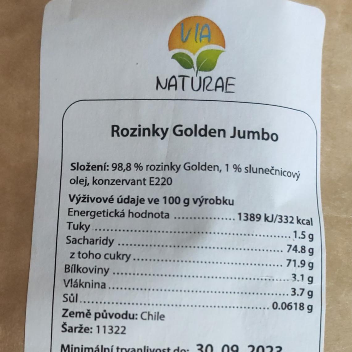 Fotografie - Rozinky Golden Jumbo Via Naturae