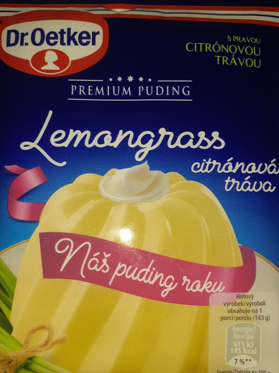 Fotografie - Puding Premium Lemongrass Dr. Oetker