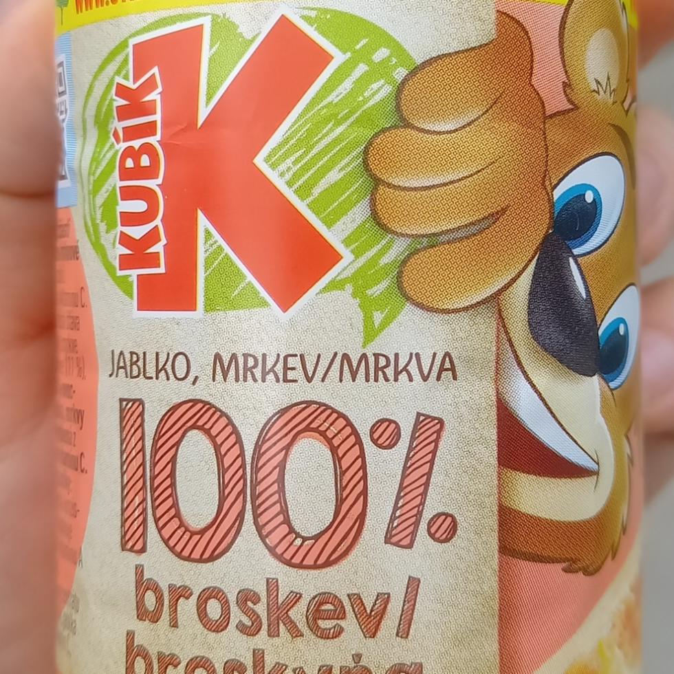 Fotografie - 100% jablko, mrkev, broskev Kubík