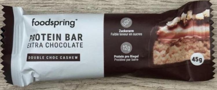 Fotografie - foodspring Protein bar extra chocolate Double choc cashew