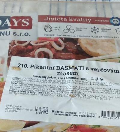 Fotografie - Pikantní basmati s vepřovým masem Days menu